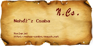 Nehéz Csaba névjegykártya